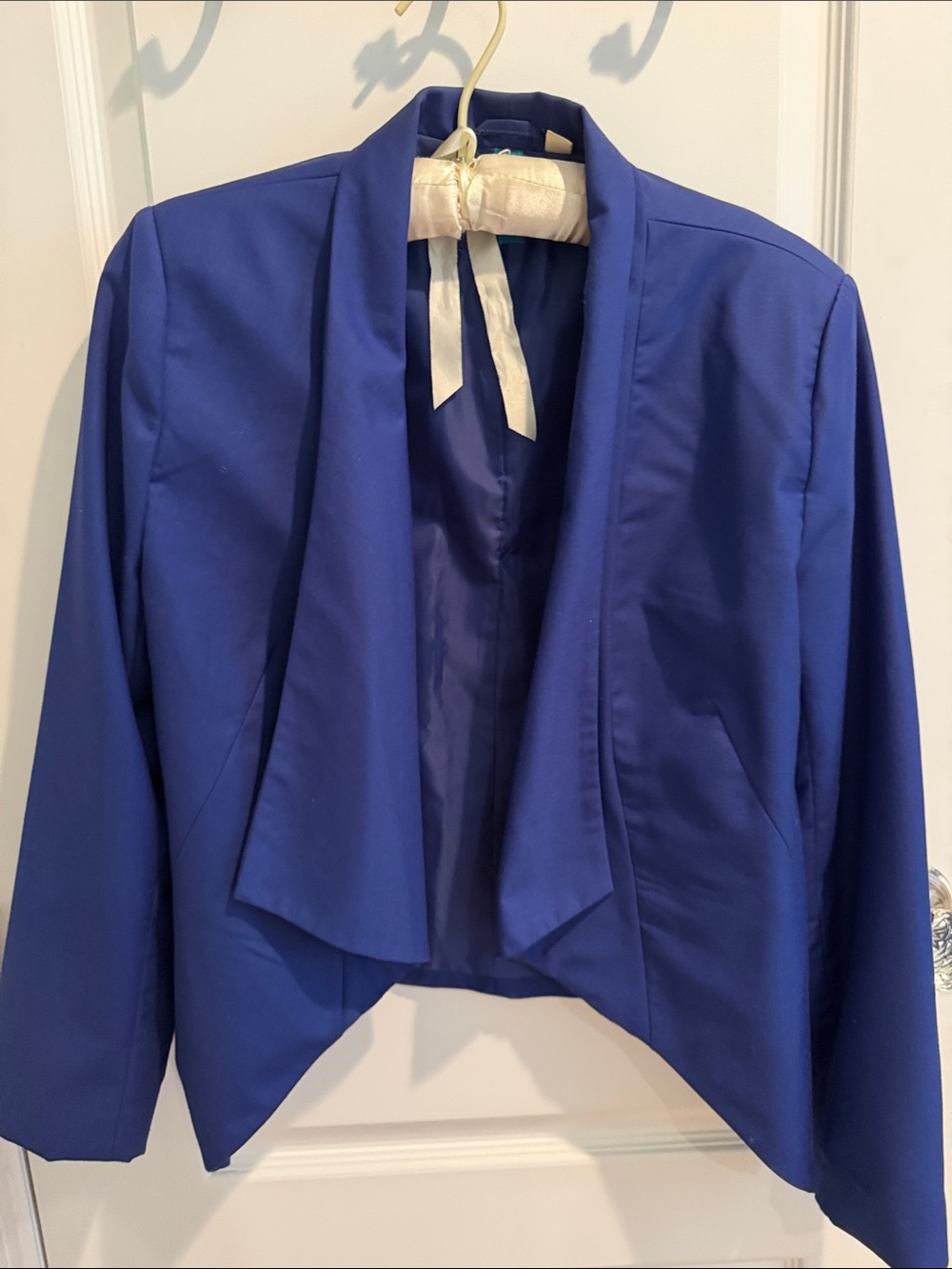 buttons Cobalt Blue Open-Front Blazer